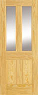 Doras Pine Door: 4 Panel Glass Engineered
